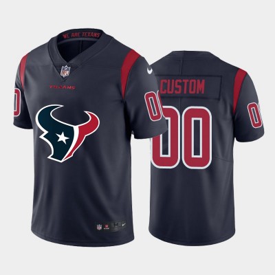 Houston Texans Custom Navy Blue Men's Nike Big Team Logo Vapor Limited NFL Jersey